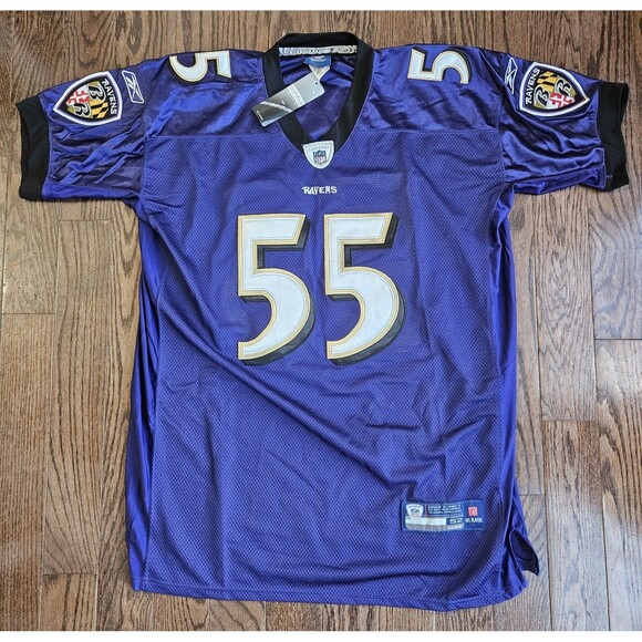 Terrell Suggs #55 Baltimore Ravens Reebok On Field Jersey Purple Size 52 NWT - Picture 1 of 13